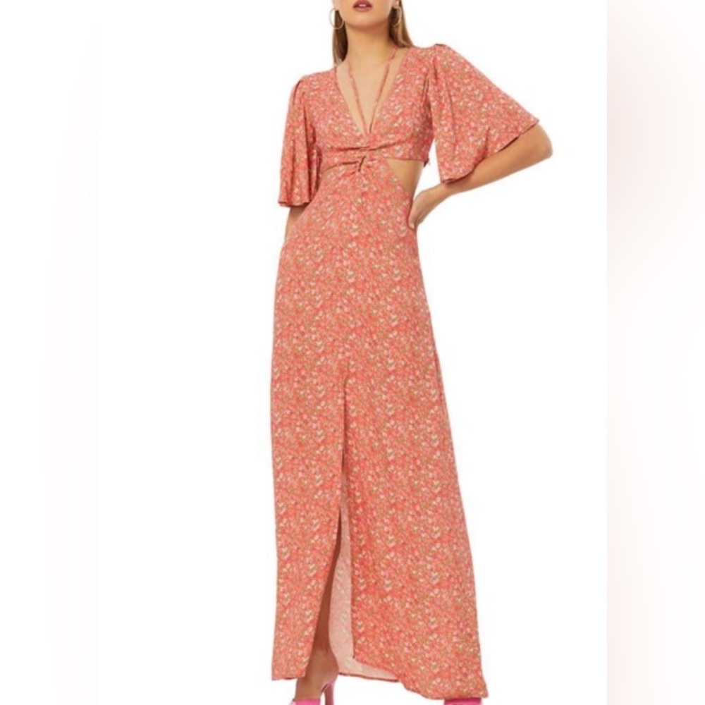 Afrm Floral side oping maxi dress